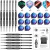 imageElectronic Dart Board LED Electric Digital Scoreboard Dart Boards for Adults with MDF Cabinet up to 8 Players 34 Games355 Variations  12 Soft Tip Darts ampamp 100 Replacement tips  Great for Game RoomBrown with Red