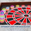 imageElectronic Dart Board LED Electric Digital Scoreboard Dart Boards for Adults with MDF Cabinet up to 8 Players 34 Games355 Variations  12 Soft Tip Darts ampamp 100 Replacement tips  Great for Game RoomBrown with Red