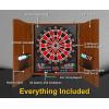 imageElectronic Dart Board LED Electric Digital Scoreboard Dart Boards for Adults with MDF Cabinet up to 8 Players 34 Games355 Variations  12 Soft Tip Darts ampamp 100 Replacement tips  Great for Game RoomBrown with Red