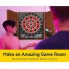 imageElectronic Dart Board LED Electric Digital Scoreboard Dart Boards for Adults with MDF Cabinet up to 8 Players 34 Games355 Variations  12 Soft Tip Darts ampamp 100 Replacement tips  Great for Game RoomBrown with Red