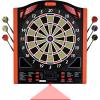 imageElectronic Dart Board Set Illuminated Electronic Soft Tip Dartboard with LED Sidelamp Laser Toe Line 34 Games with 350 Variations Digital Dartboard Set up to 8 Players 5 Levels BatteriesAdapterCLASSIC without side light