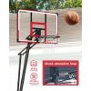 imageWINMAX Basketball Hoop Outdoor with Shatterproof Backboard and Larger Base Portable Basketball Hoop Goal System YouthAdults in BackyardDrivewayPoolside44 Backboard Red