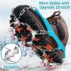 imageWINMAX Crampons for Shoes Traction Cleats Ice Snow Grips with 19 Stainless Steel Spikes Shoe Talons Anti  Slip Boots Spikes for Walking Jogging Climbing and HikingTeal