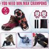 imageWINMAX Crampons for Shoes Traction Cleats Ice Snow Grips with 19 Stainless Steel Spikes Shoe Talons Anti  Slip Boots Spikes for Walking Jogging Climbing and HikingRed