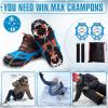 imageWINMAX Crampons for Shoes Traction Cleats Ice Snow Grips with 19 Stainless Steel Spikes Shoe Talons Anti  Slip Boots Spikes for Walking Jogging Climbing and HikingBlue
