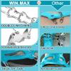 imageWINMAX Crampons for Shoes Traction Cleats Ice Snow Grips with 19 Stainless Steel Spikes Shoe Talons Anti  Slip Boots Spikes for Walking Jogging Climbing and HikingTeal