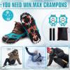 imageWINMAX Crampons for Shoes Traction Cleats Ice Snow Grips with 19 Stainless Steel Spikes Shoe Talons Anti  Slip Boots Spikes for Walking Jogging Climbing and HikingTeal