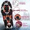 imageWINMAX Crampons for Shoes Traction Cleats Ice Snow Grips with 19 Stainless Steel Spikes Shoe Talons Anti  Slip Boots Spikes for Walking Jogging Climbing and HikingRed