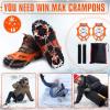 imageWINMAX Crampons for Shoes Traction Cleats Ice Snow Grips with 19 Stainless Steel Spikes Shoe Talons Anti  Slip Boots Spikes for Walking Jogging Climbing and HikingOrange