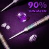 imageWINMAX Darts Metal Tip Set  90 Tungsten Steel Tip Darts Set Professional 202223242628 Grams Pro Dart Set with Extra 3 FlightsSteel Darts Purple