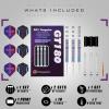 imageWINMAX Darts Metal Tip Set  90 Tungsten Steel Tip Darts Set Professional 202223242628 Grams Pro Dart Set with Extra 3 FlightsSteel Darts Purple