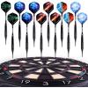 imageWINMAX Darts Plastic Tip  Soft Tip Darts Set  12 Pcs 18 Gram with 100 Extra Dart Tips 12 Flights Flight Protectors and Wrench for Electronic Dart Boardsilver and black