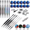 imageWINMAX Darts Plastic Tip  Soft Tip Darts Set  12 Pcs 18 Gram with 100 Extra Dart Tips 12 Flights Flight Protectors and Wrench for Electronic Dart Boardtungstensilverblackrainbow