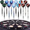 imageWINMAX Darts Plastic Tip  Soft Tip Darts Set  12 Pcs 18 Gram with 100 Extra Dart Tips 12 Flights Flight Protectors and Wrench for Electronic Dart Boardtungstensilverblackrainbow