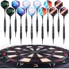 imageWINMAX Darts Plastic Tip  Soft Tip Darts Set  12 Pcs 18 Gram with 100 Extra Dart Tips 12 Flights Flight Protectors and Wrench for Electronic Dart Boardblack with colored lines