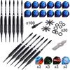 imageWINMAX Darts Plastic Tip  Soft Tip Darts Set  12 Pcs 18 Gram with 100 Extra Dart Tips 12 Flights Flight Protectors and Wrench for Electronic Dart Boardblack