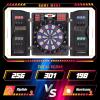 imageWINMAX Electronic Dart Board Cabinet Set LED Electric Digital Soft Tip Dart Boards for Adults with Cabinet up to 16 Players 38 Games and 211 Variations with 12 Soft Tip Dartboard SetSilver