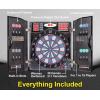 imageWINMAX Electronic Dart Board Cabinet Set LED Electric Digital Soft Tip Dart Boards for Adults with Cabinet up to 16 Players 38 Games and 211 Variations with 12 Soft Tip Dartboard SetSilver