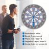imageWINMAX Electronic Dart Board Cabinet Set LED Electric Digital Soft Tip Dart Boards for Adults with Cabinet up to 16 Players 38 Games and 211 Variations with 12 Soft Tip Dartboard SetSilver