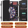 imageWINMAX Electronic Dart Board Cabinet Set LED Electric Digital Soft Tip Dart Boards for Adults with Cabinet up to 16 Players 38 Games and 211 Variations with 12 Soft Tip Dartboard SetSilver