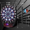 imageWINMAX Electronic Dart Board Soft Tip Dartboard Set LED Displays 3 Languages with 12 Darts 100 Tips Power AdapterBLUEWHITE