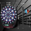 imageWINMAX Electronic Dart Board Soft Tip Dartboard Set LED Displays 3 Languages with 12 Darts 100 Tips Power AdapterBLUEWHITE WITH LIGHTS
