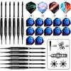 imageWINMAX Electronic Dart Board Soft Tip Dartboard Set LED Displays 3 Languages with 12 Darts 100 Tips Power AdapterREDBLACK