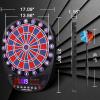 imageWINMAX Electronic Dart Board Soft Tip Dartboard Set LED Displays 3 Languages with 12 Darts 100 Tips Power AdapterREDBLUE WITH LIGHTS