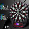imageWINMAX Electronic Dart Board Soft Tip Dartboard Set LED Displays 3 Languages with 12 Darts 100 Tips Power AdapterREDGREEN