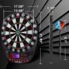 imageWINMAX Electronic Dart Board Soft Tip Dartboard Set LED Displays 3 Languages with 12 Darts 100 Tips Power AdapterREDGREEN