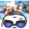 imageWINMAX Polarized Swimming Goggles Swim Pool Goggles Anti Fog Anti UV No Leakage Clear Vision for Men Women Adults TeenagersAll BlackBlue Polarized Mirrored Lens