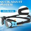 imageWINMAX Polarized Swimming Goggles Swim Pool Goggles Anti Fog Anti UV No Leakage Clear Vision for Men Women Adults TeenagersBlacklightblueNonpolarized Clear Lens