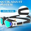 imageWINMAX Polarized Swimming Goggles Swim Pool Goggles Anti Fog Anti UV No Leakage Clear Vision for Men Women Adults TeenagersBlackwhiteGolden Polarized Mirrored Lens