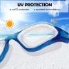 imageWINMAX Polarized Swimming Goggles Swim Pool Goggles Anti Fog Anti UV No Leakage Clear Vision for Men Women Adults TeenagersBlueNonpolarized Clear Lens