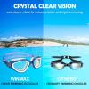 imageWINMAX Polarized Swimming Goggles Swim Pool Goggles Anti Fog Anti UV No Leakage Clear Vision for Men Women Adults TeenagersBlueNonpolarized Clear Lens