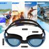 imageWINMAX Polarized Swimming Goggles Swim Pool Goggles Anti Fog Anti UV No Leakage Clear Vision for Men Women Adults TeenagersBlueblackPolarized Smoke Lens