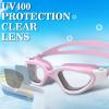 imageWINMAX Polarized Swimming Goggles Swim Pool Goggles Anti Fog Anti UV No Leakage Clear Vision for Men Women Adults TeenagersPastel VioletwhiteNonpolarized Clear Lens