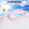 imageWINMAX Polarized Swimming Goggles Swim Pool Goggles Anti Fog Anti UV No Leakage Clear Vision for Men Women Adults TeenagersPurpleNonpolarized Clear Lens