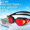 imageWINMAX Polarized Swimming Goggles Swim Pool Goggles Anti Fog Anti UV No Leakage Clear Vision for Men Women Adults TeenagersRedblackRed Polarized Mirrored Lens