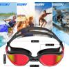 imageWINMAX Polarized Swimming Goggles Swim Pool Goggles Anti Fog Anti UV No Leakage Clear Vision for Men Women Adults TeenagersRedblackRed Polarized Mirrored Lens