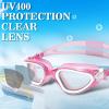 imageWINMAX Polarized Swimming Goggles Swim Pool Goggles Anti Fog Anti UV No Leakage Clear Vision for Men Women Adults TeenagersTransparent PinkwhiteNonpolarizedClear Lens
