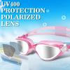 imageWINMAX Polarized Swimming Goggles Swim Pool Goggles Anti Fog Anti UV No Leakage Clear Vision for Men Women Adults TeenagersTransparent PinkwhitePolarized MirrorSilver Lens