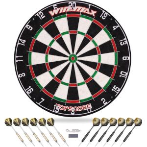 imageWINMAX Dart Board  Bristle Steel Tip Dartboard Dart Boards for Adults Bristle Steel Tip Dartboard Set with 12 Darts Metal TipNEW