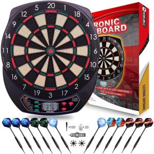 imageWINMAX Electronic Dart Board Soft Tip Dartboard Set LCD Display with 12 Darts 100 Tips Power AdapterCLASSIC DARTS