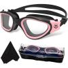 imageWINMAX Polarized Swimming Goggles Swim Pool Goggles Anti Fog Anti UV No Leakage Clear Vision for Men Women Adults TeenagersBlackpinkNonpolarized Clear Lens